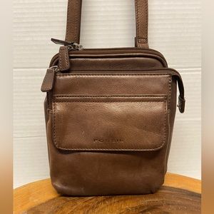 Fossil Chocolate Brown Leather Crossbody Bag